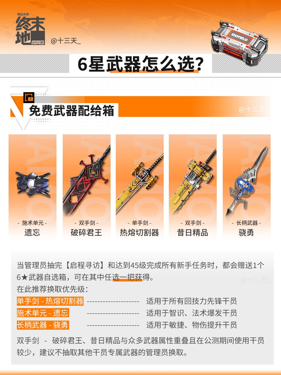 「终末地」自选武器推荐截图