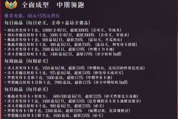 氪金成长路线指南（中氪）