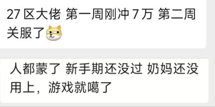 充值的下场截图