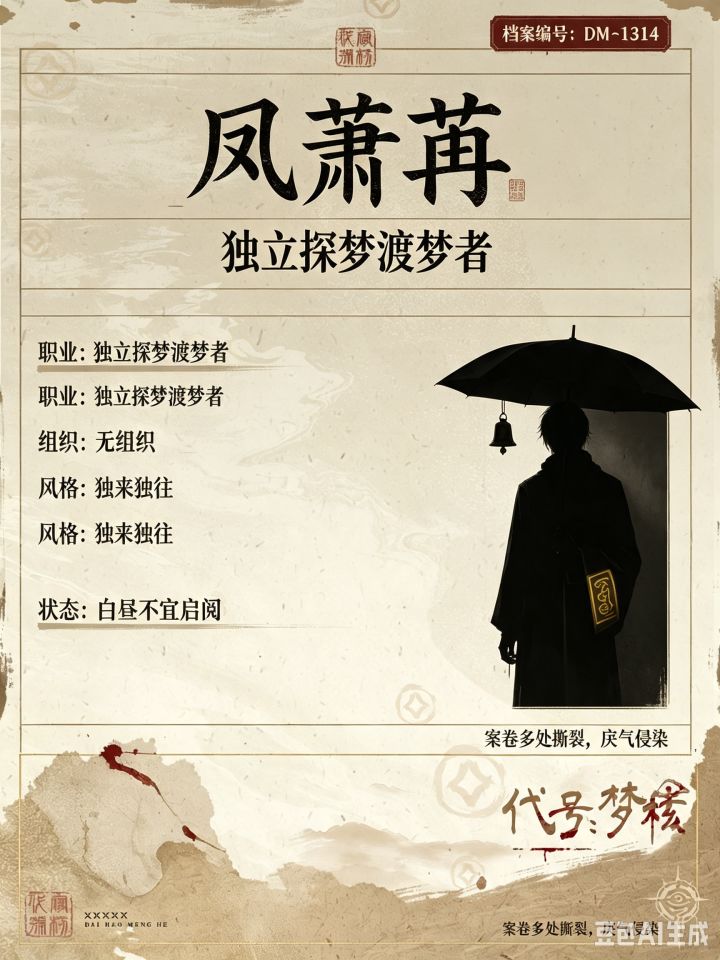 【渡梦档案馆·图像赛道】渡梦者档案--萧萧截图