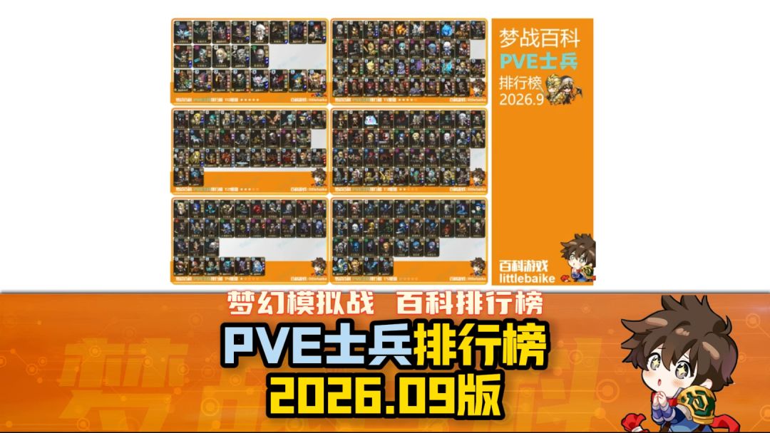 【梦战排行榜】PVE士兵排行榜 2026年9月版截图