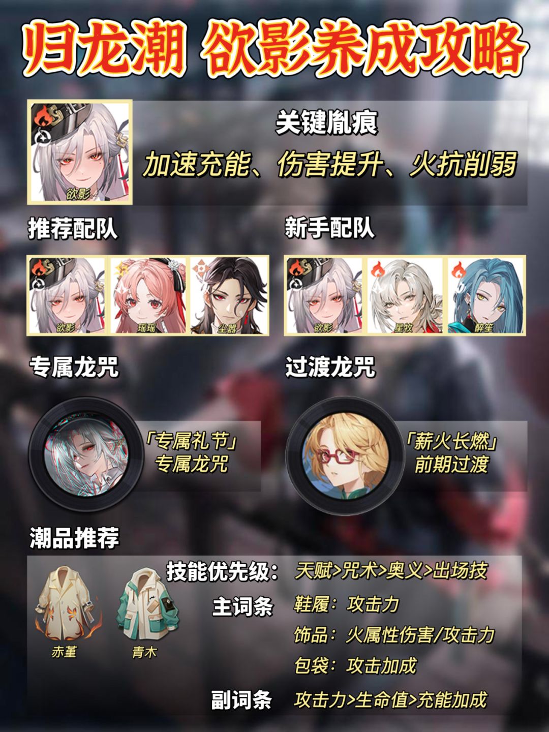 「归龙潮」全部〈橙卡〉角色养成配队一图流 2