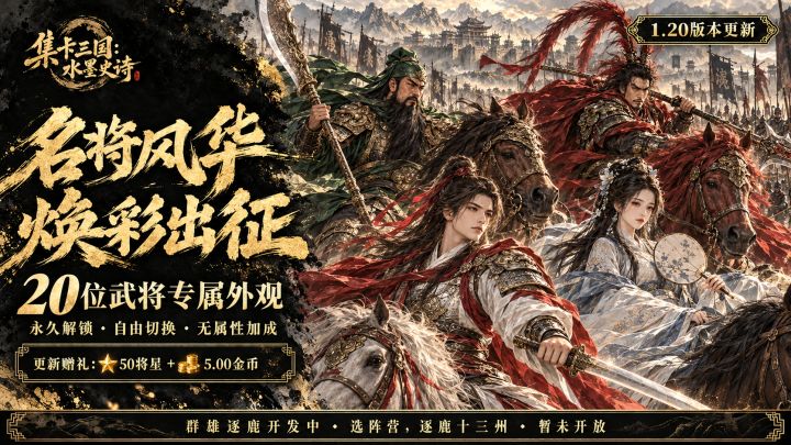 1.20 更新公告|名将风华,焕彩出征【集卡三国:水墨史诗】截图