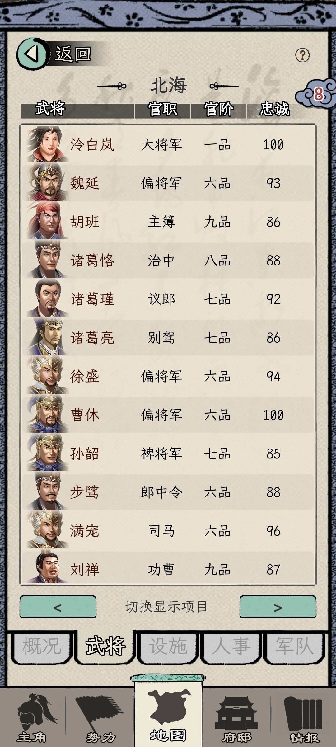 当太守怎么增加下属忠诚度啊 2