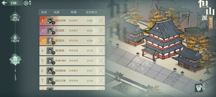 纪念第一次门派第一截图