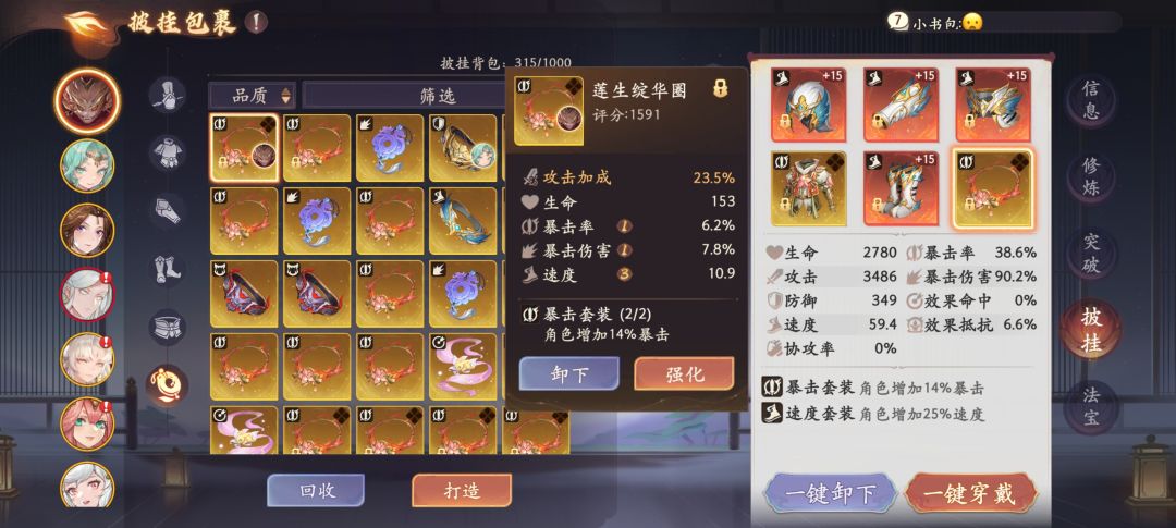 请问什么样的披挂值得升红呀 1