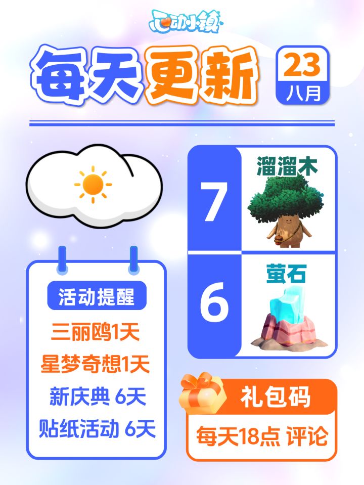 8月23日小镇日报溜溜木萤石兑换码 每日更新截图