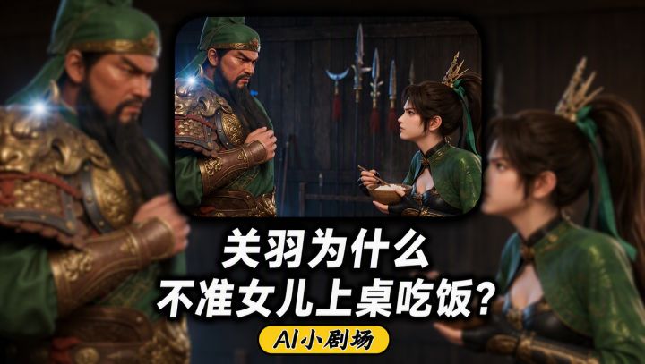 关羽为什么不准女儿上桌吃饭?截图