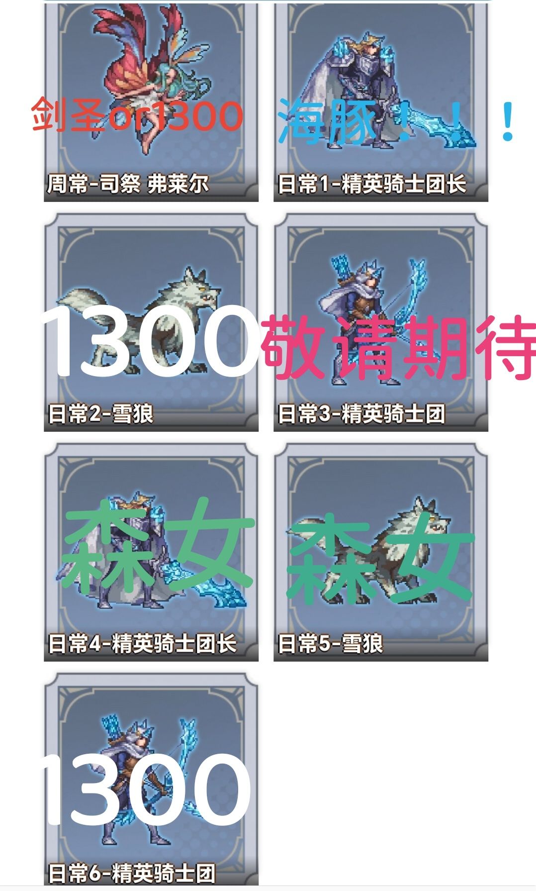 各个副本强度参考 3