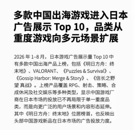 终末地今年在日服拿下登顶成绩 2