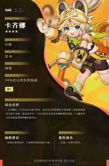 【V5.0攻略】岩席小萝莉卡齐娜角色解析