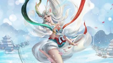 「小鹿女壁纸」飘渺云间波上身