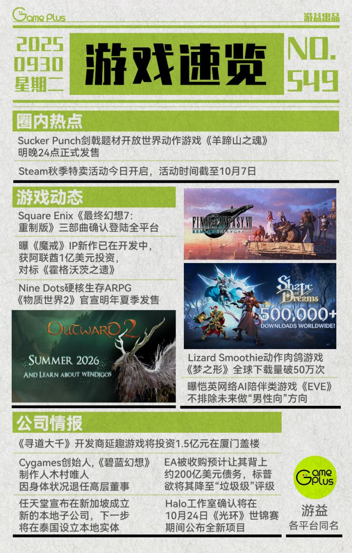 游戏行业值得关注的信息-09.30截图
