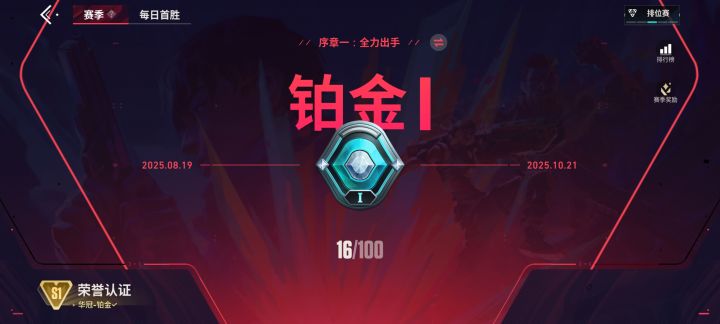 50级，上了铂金，一片茫然截图