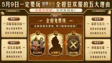 《世界启元》全橙狂欢服与X4无限纪元今日正式启幕！