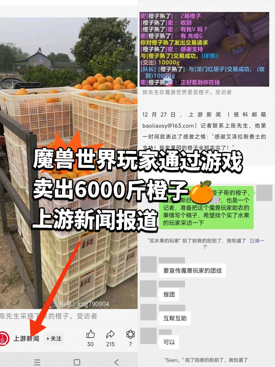 魔兽世界“赛博销售”24天卖出6000斤橙子🍊 1