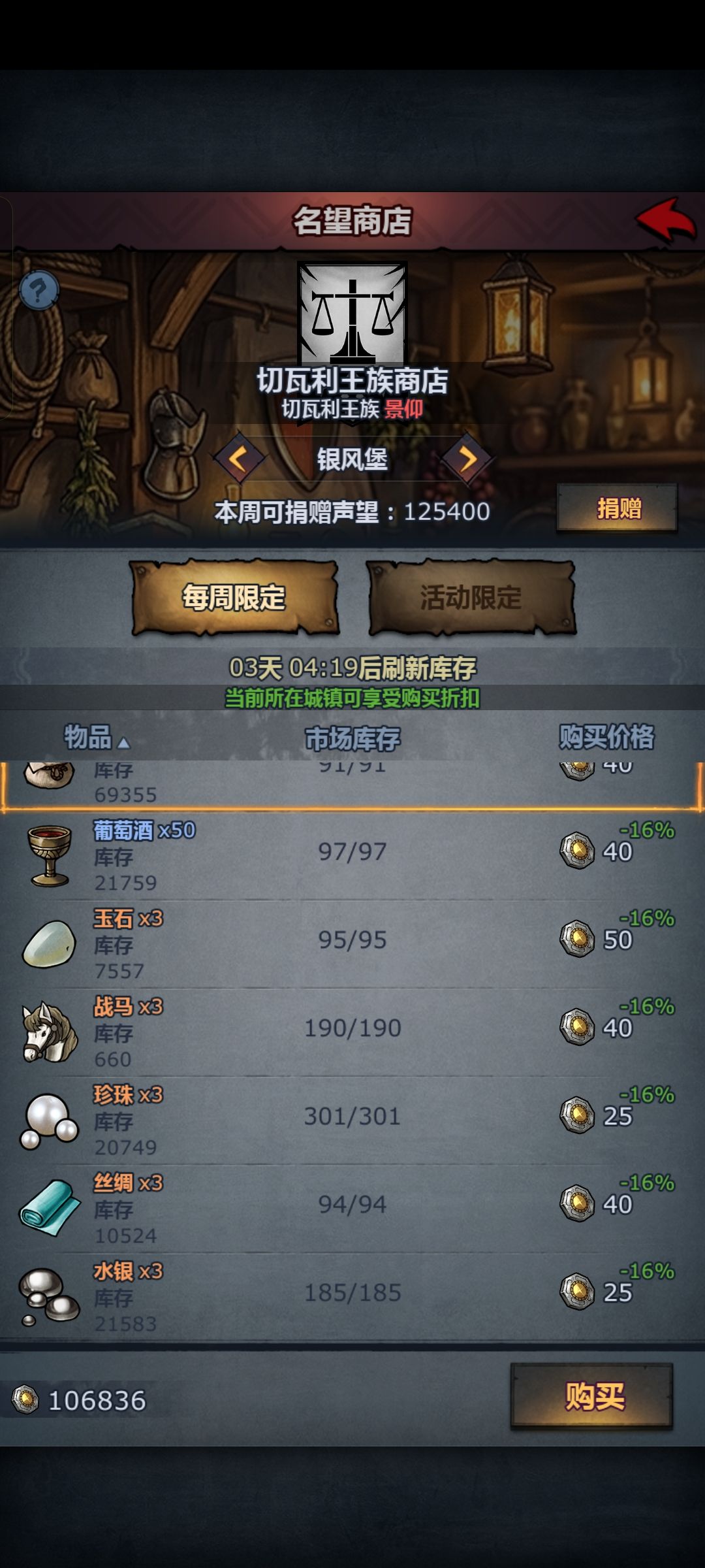 跟进下进度吧，捐要塞勋章记得拜神 2