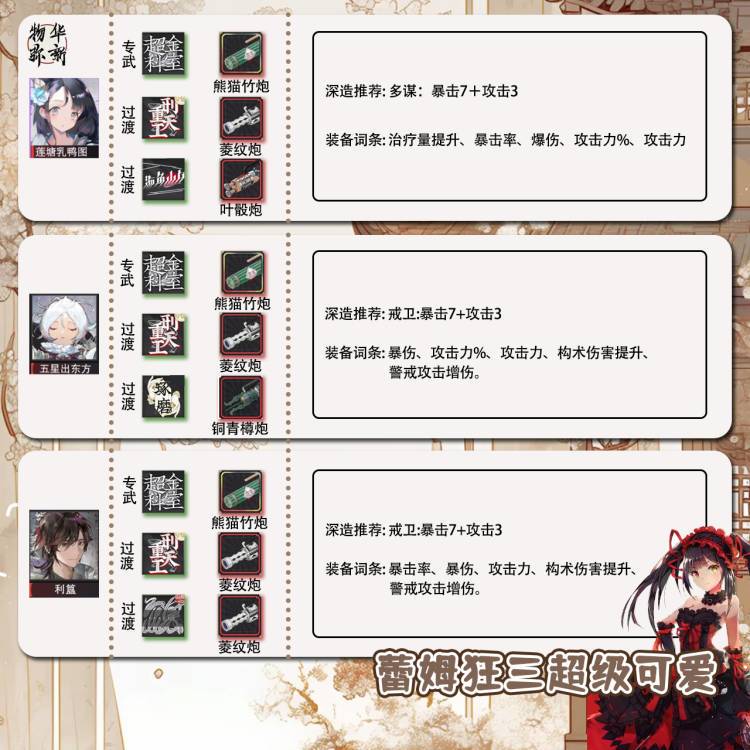 【物华弥新】红卡武器深造词条推荐一图流 2