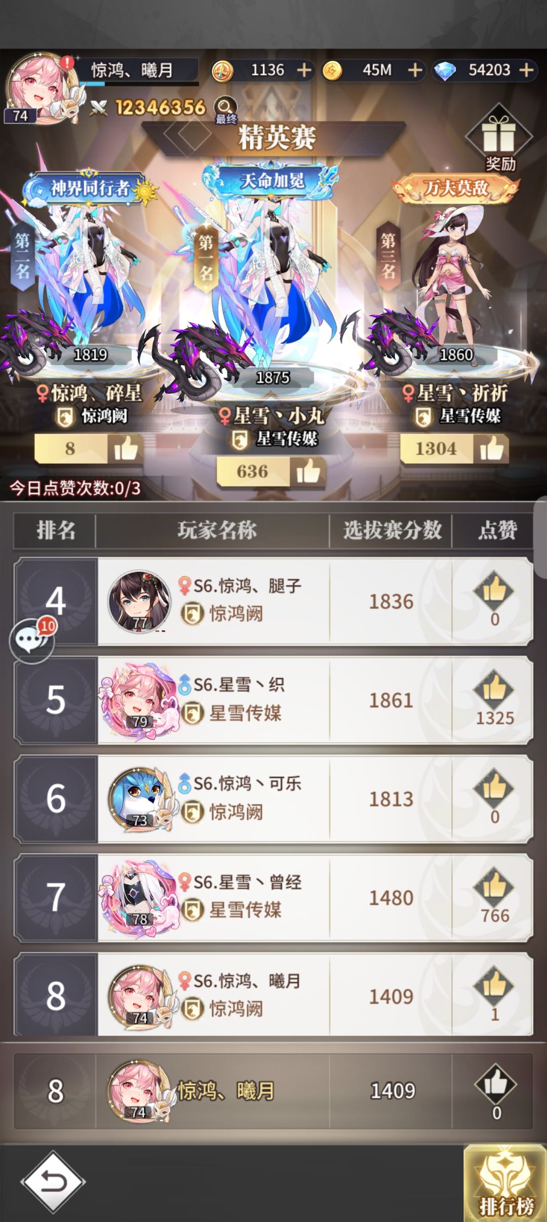 开服精英赛成绩最好的一次 1