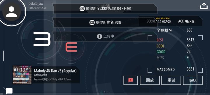 5dan后光acc96.3%pass!截图
