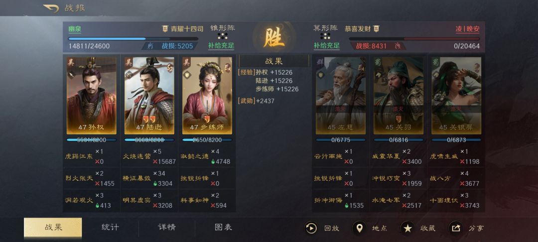 三谋s5阵容战报分享-陆逊孙权步练师 2