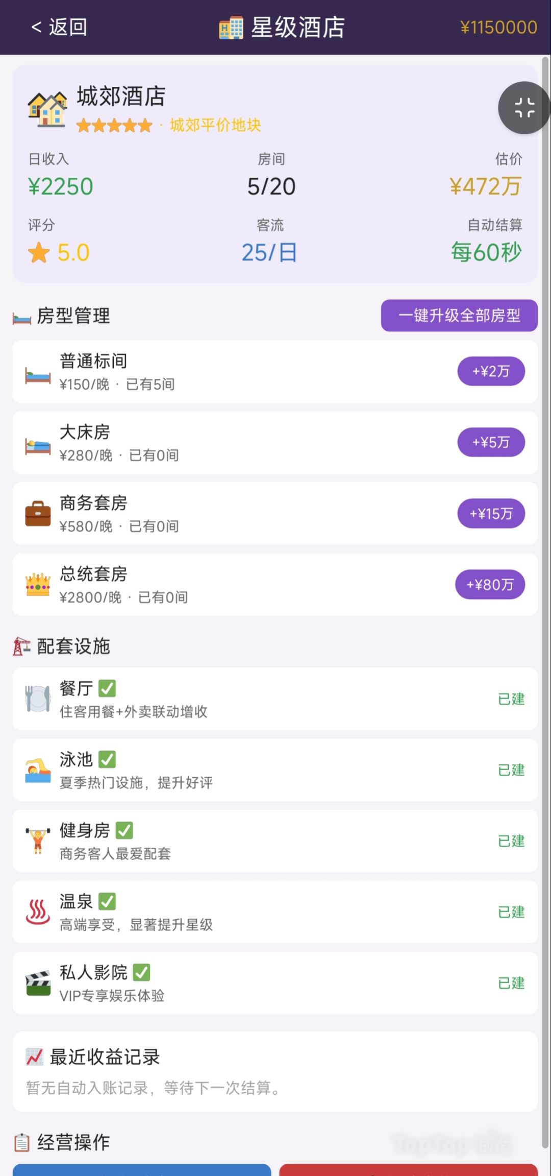 新增店铺*10开铺/酒店开放5星级 2