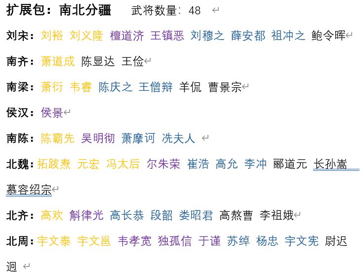 自己设计了一版南北朝的扩展包 1