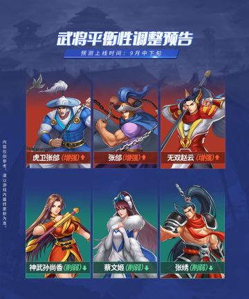 武将平衡预告