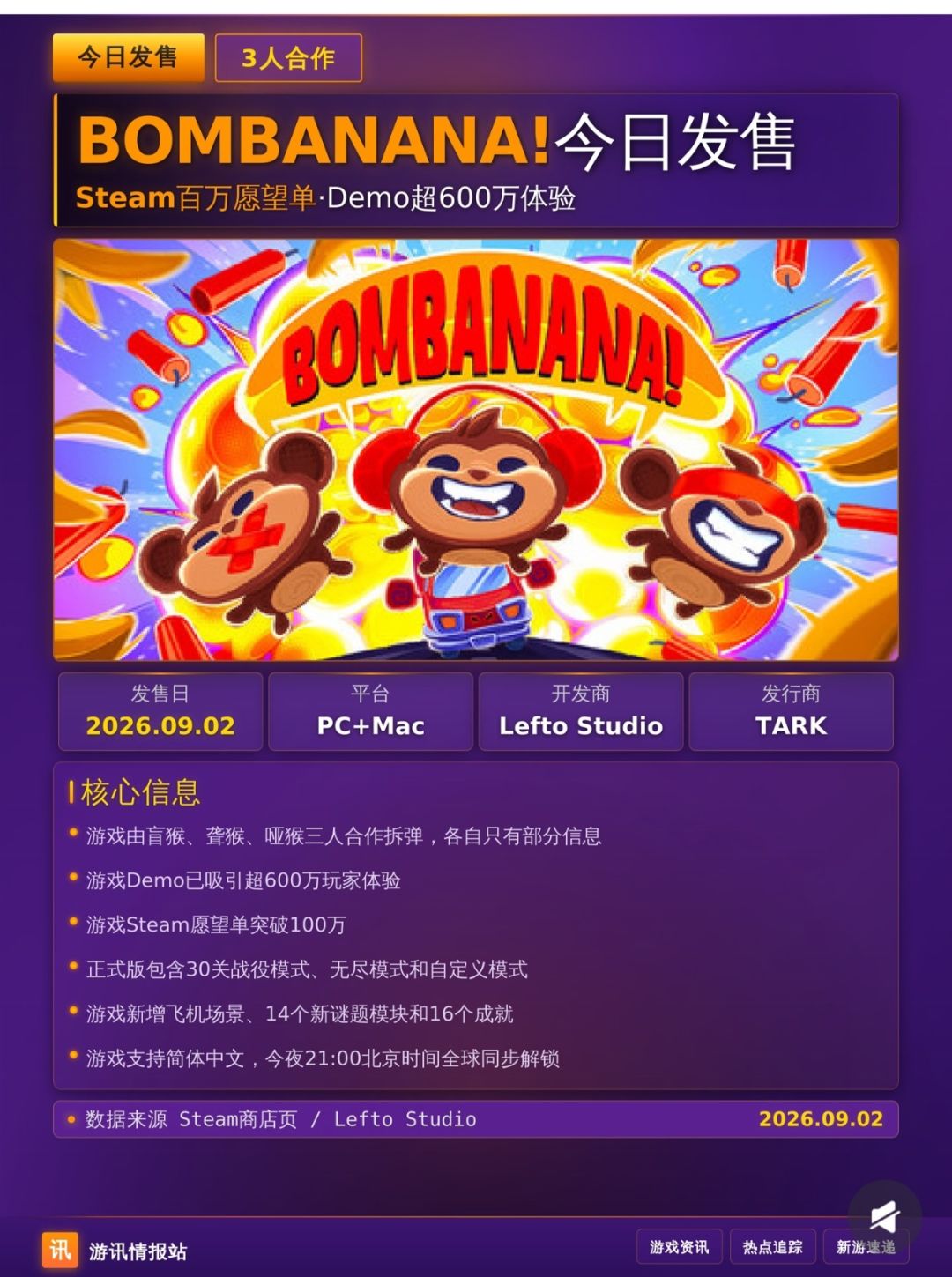 🍌三只猴子拆炸弹,9.2登Steam! 1