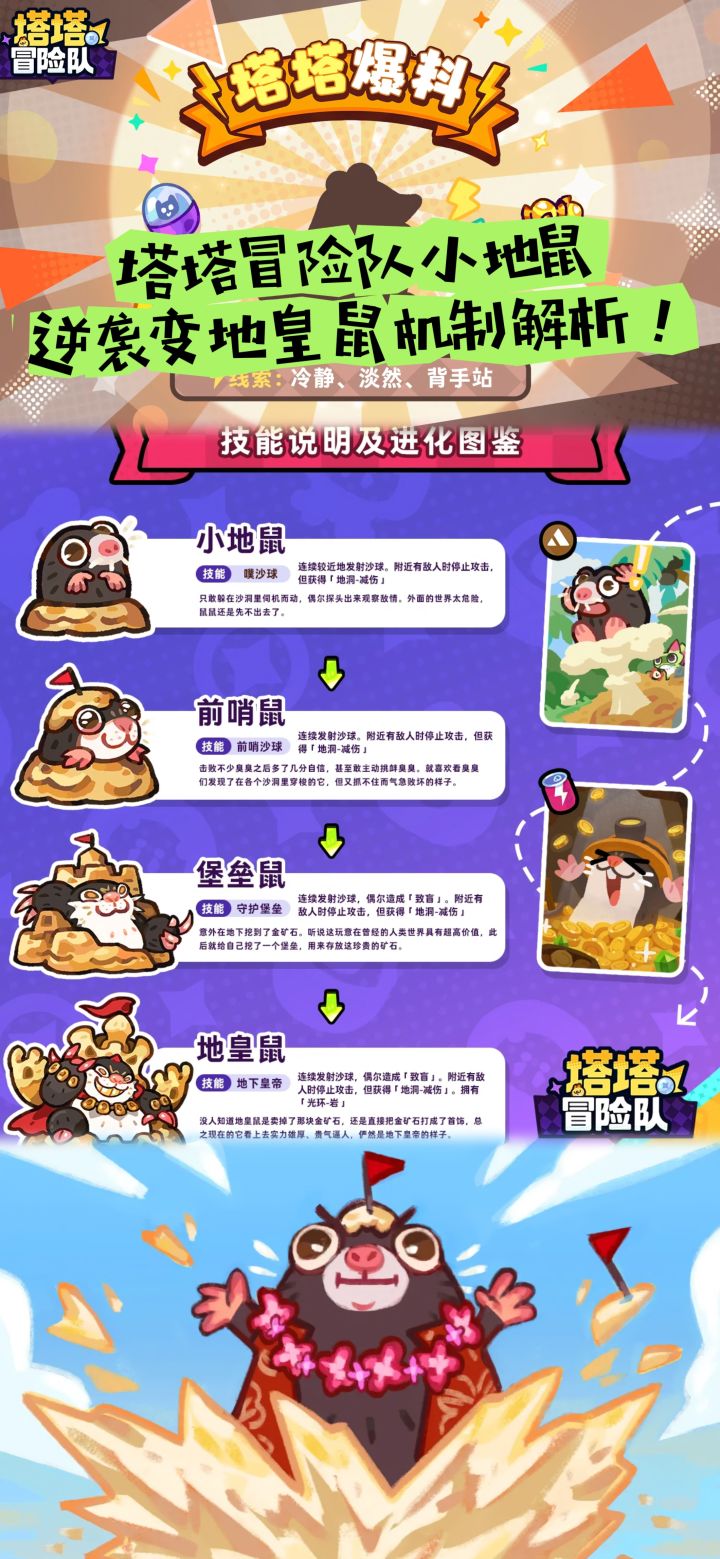 塔塔冒险队:小地鼠逆袭变地皇鼠机制解析!截图