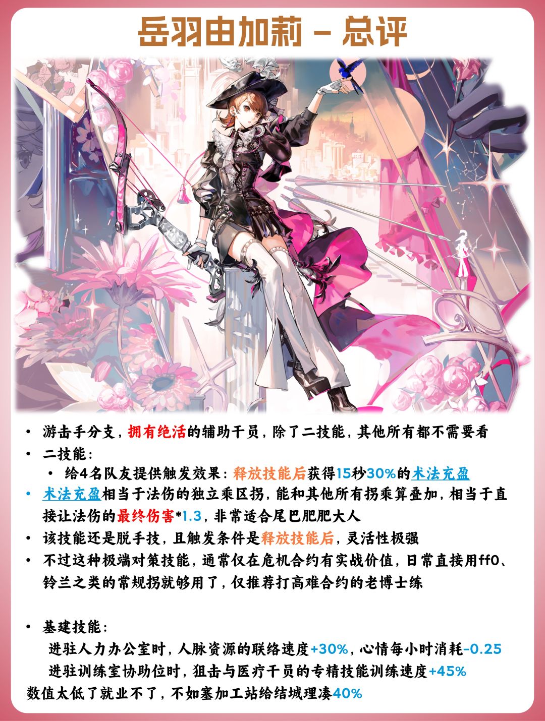 干员测评【岳羽由加莉】——法伤*1.3倍! 1