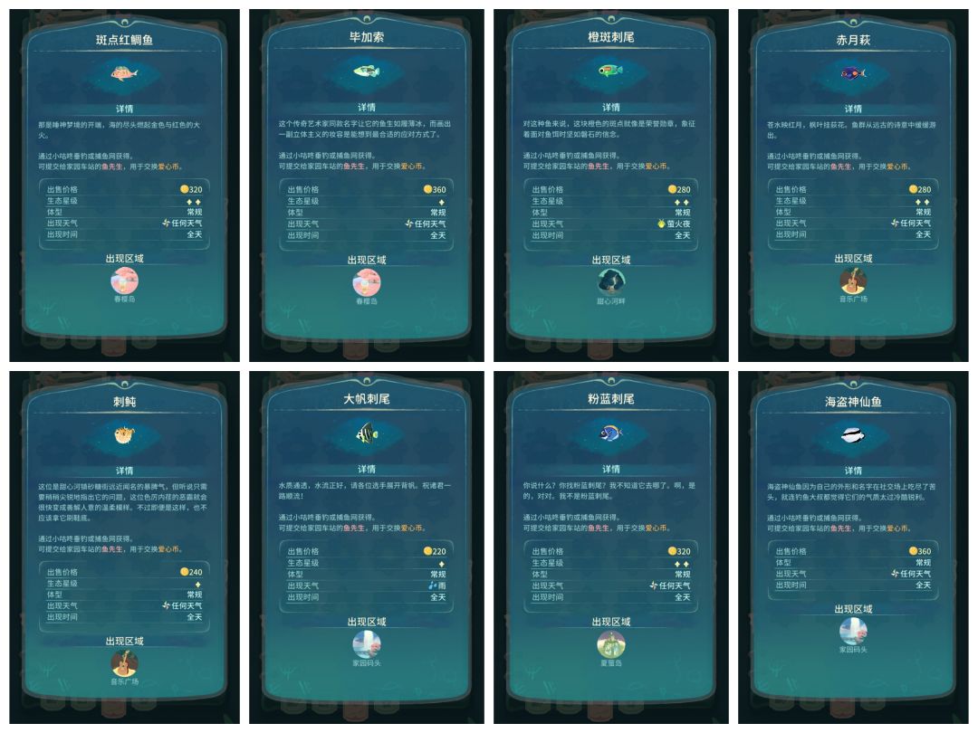 晚安森林鱼类全图鉴2.0版本 2