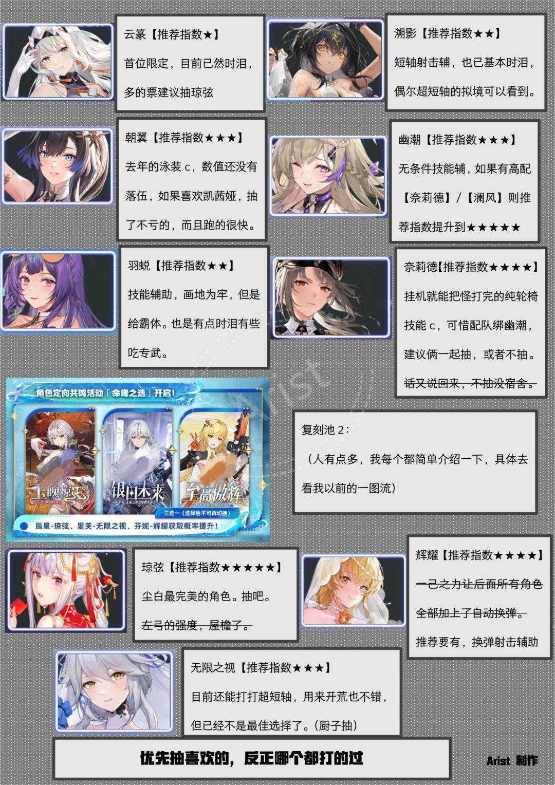 3.2版本抽卡推荐 2