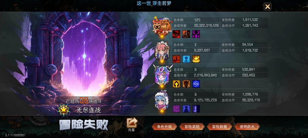 全员零命无尽36层,达成 1