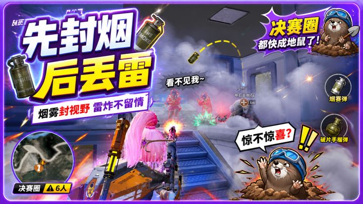 先封烟后丢雷的作用，决赛圈都快成地鼠了截图