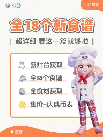 心动小镇 全18个食谱（含隐藏）超详细攻略