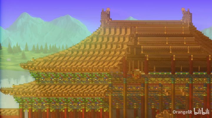 【LC攻略组de泰拉瑞亚视频搬运系列】——[Terraria]向导流下了感动的泪水（紫禁城营造 02.5 太和殿内饰） By Orange缺（橘子）截图