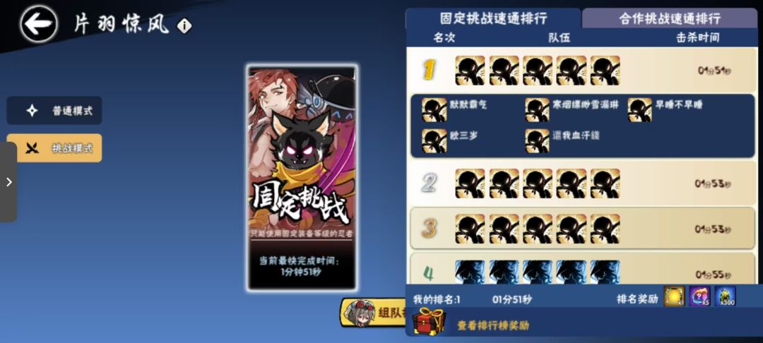 活动结束！队伍努力拿下！截图