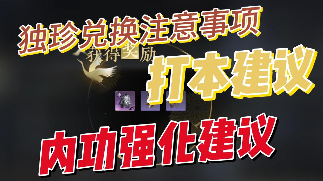 独珍兑换，打本建议，内功强化方法！截图