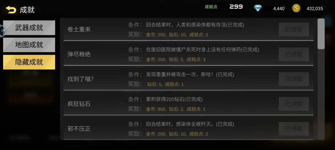 新隐藏成就合集。截图