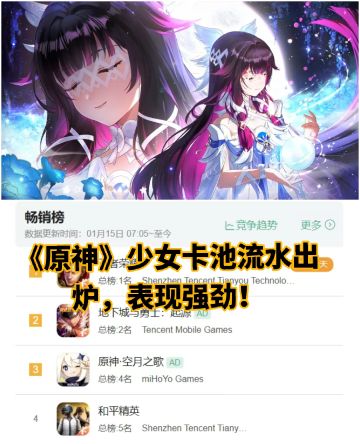 《原神》少女卡池流水出炉，表现强劲！