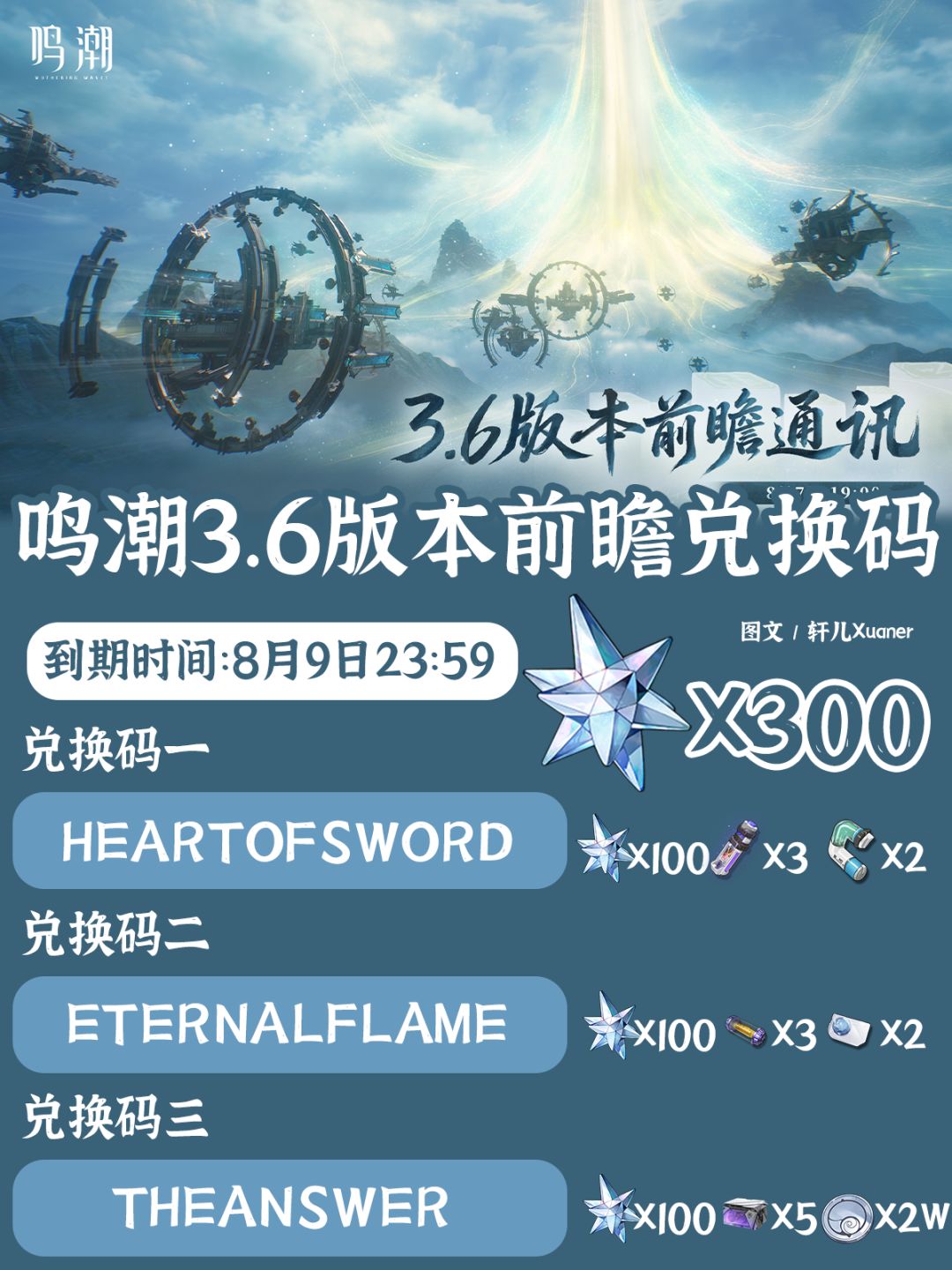 鸣潮兑换码 | 鸣潮3.6版本前瞻兑换码速领! 1