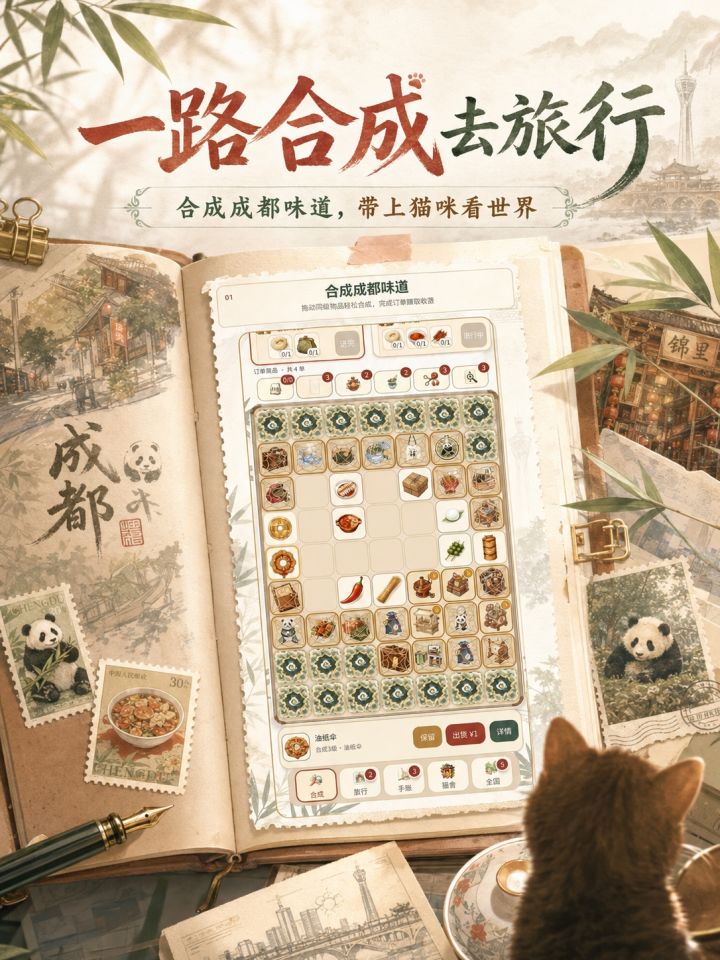 《一路合成去旅行》测试现已开启|合成都风物,携猫咪共赴旅程截图
