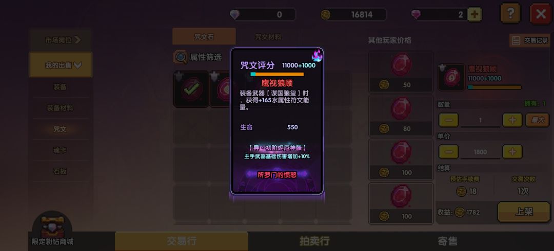 这个咒文能卖古金币么 1