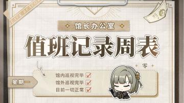 【安啾掠影】馆长办公室-值班记录周表