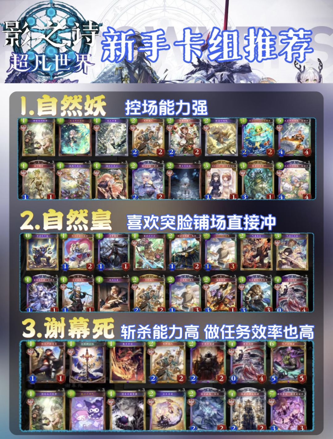 影之诗:超凡世界强度排名➕卡组推荐 2
