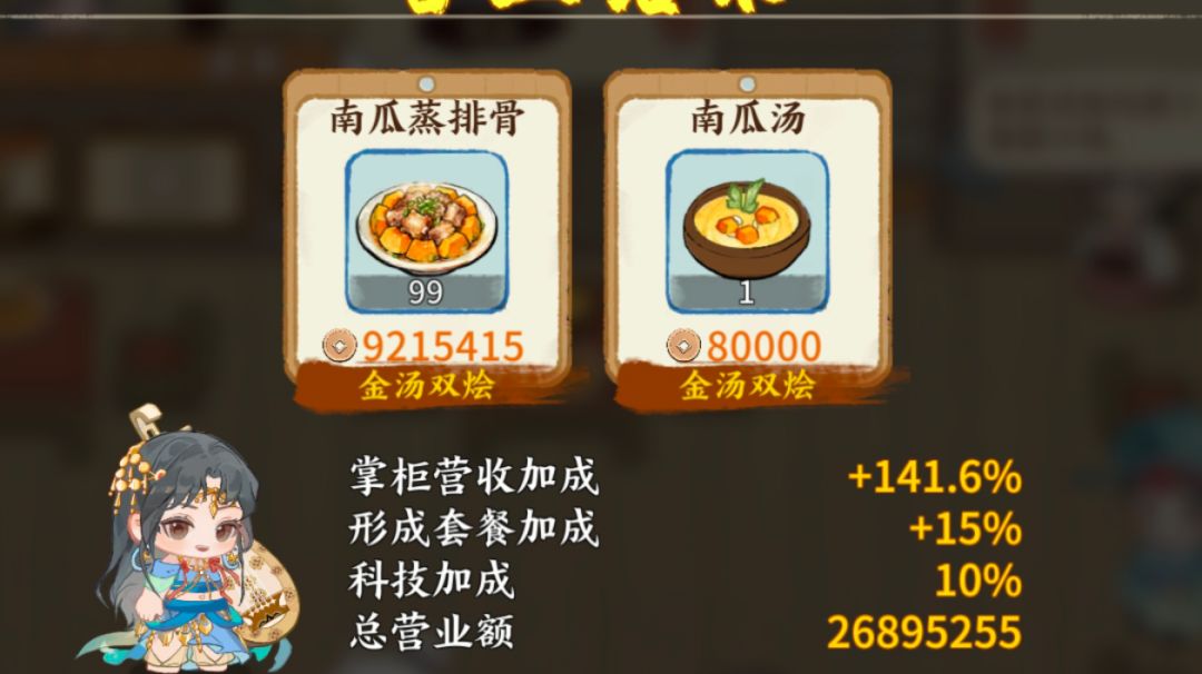 【绘世秘籍】各等级菜品套餐哪一套收益最高？截图