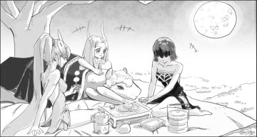 【漫画小剧场-中秋】搞定火焰巨人 一块冰雪月饼足够~