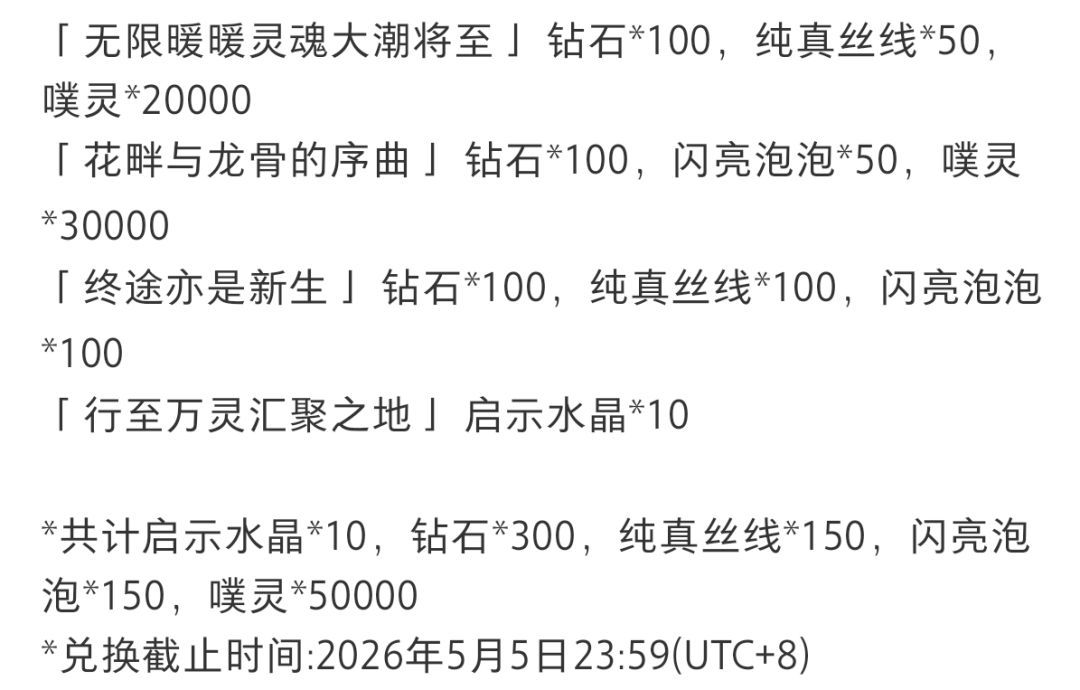 无限暖暖2.5万灵的归途前瞻直播兑换码 2