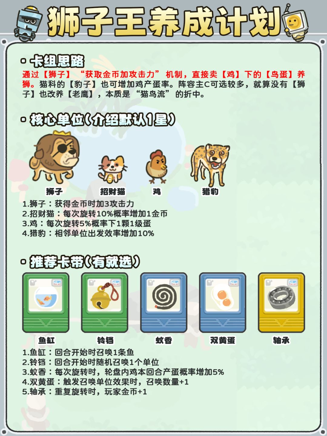 🦁《轮盘英雄》“狮子王”养成思路攻略! 2